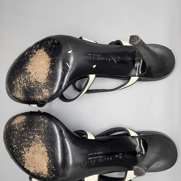 Ralph Lauren Collection Leather Open Toe Strappy Dress Sandals - Picture 5 of 7